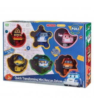 Robocar Poli Quick Transforming Mini Rescue Deluxe 6'lı Set