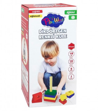 AHŞAP DİKDÖRTGEN RENKLİ KULE