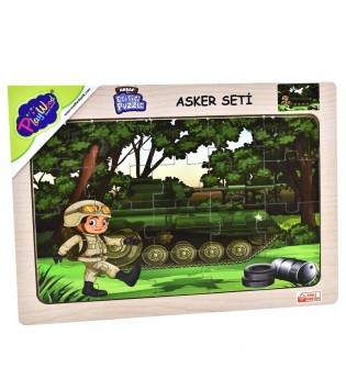AHŞAP EĞİTİCİ PUZZLE ASKER SETİ