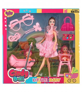 02456 CINDY DOLL PUSETLİ MAMA SANDALYELİ BEBEK*12*