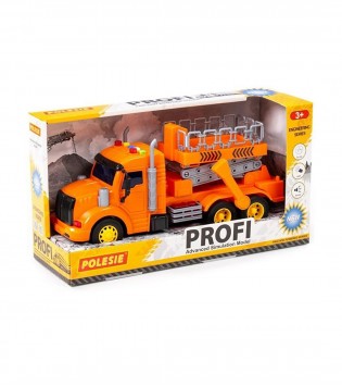 Profi Sürtmeli Asansörlü kamyon (ışıklı ve sesli) (turuncu) (kutuda)
