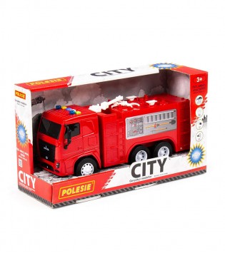 City-2 Sürtmeli İtfaiye Aracı (ışıklı ve sesli) (kırmızı kabin) (kutuda)