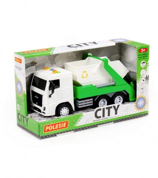 City-2 Sürtmeli Konteyner Taşıyıcı (ışıklı ve sesli) (beyaz kabin) (kutuda)