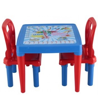 HOBBY 2 SANDALYELİ OYUN VE AKTİVİTE MASASI (MAVİ-PEMBE)