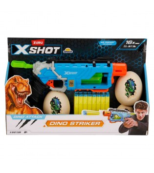 SUN-ZUR-X-SHOT SİLAH SÜNGER ATAN DINO ATTACK-DINO STRIKER 16 MERMİLİ