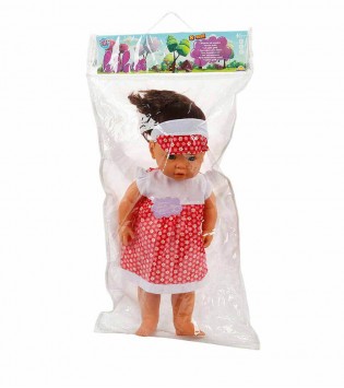 SUN-SABC-DZM-BEBEK LİLA SAÇLI SESLİ 60CM.4A.POŞETLİ KRTL.