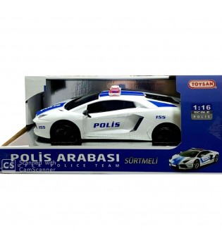 TOYSAN 1:16 SÜRTMELİ POLİCE CAR