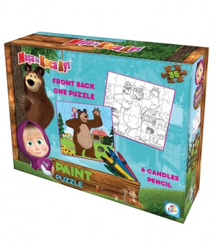 MAŞA KOCA AYI  BOYAMALI  PUZZLE