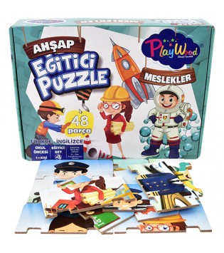 EĞİTİCİ AHŞAP PUZZLE MESLEKLER