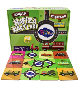 EĞİTİCİ AHŞAP HAFIZA KARTLARI TAŞITLAR