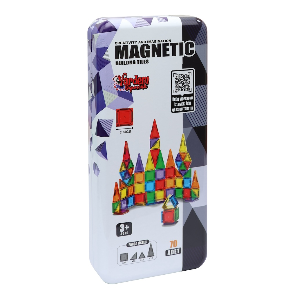 70 PARCA MANYETIK YAPI BLOKLARI 3,75 CM