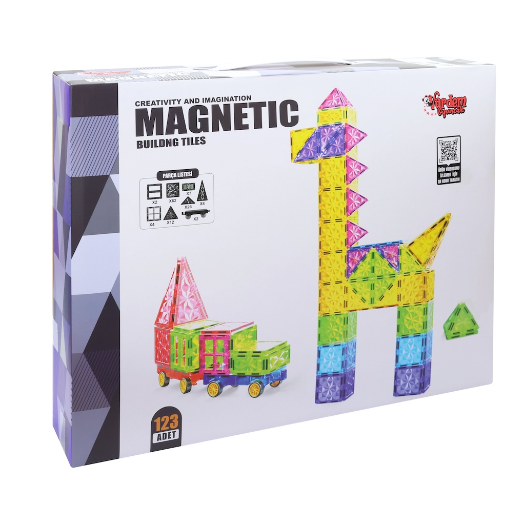123 PARCA MANYETIK YAPI BLOKLARI 7,5 CM