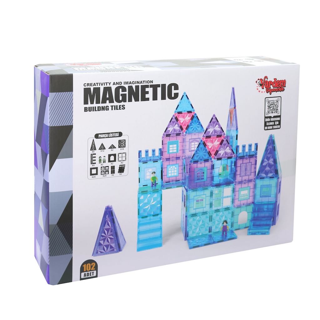 102 PARCA MANYETIK YAPI BLOKLARI 7,5 CM